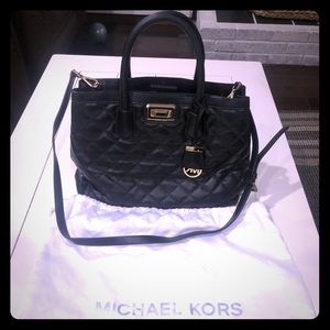 Michael Kors Black Leather Quilted Bag